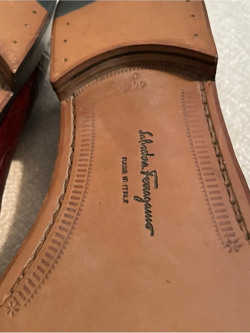 Salvatore Ferragamo Men's Genuine Crocodile Leather Loafers Brown Size 11.5 D